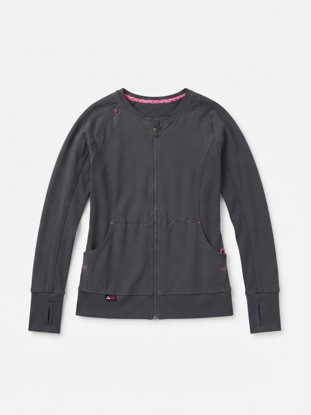 Koi Lite Dobby Women's Scrub Jacket Charcoal Gray Full Zip XXS